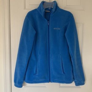 Blue Columbia Long-Sleeve Fleece Zipper Jacket